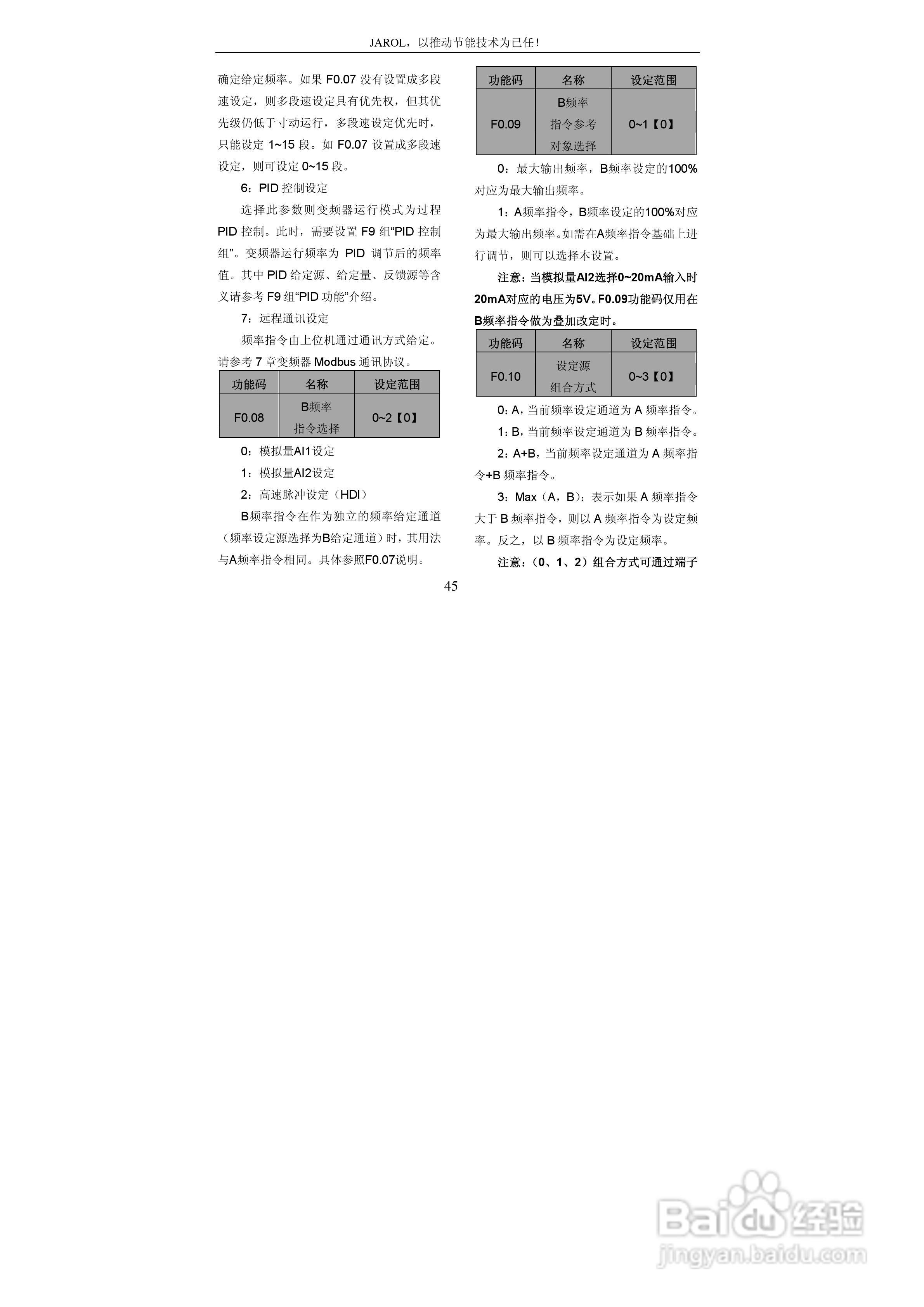 佳乐JR6000-055G/075P-4-1050变频器使用说明书:[5]