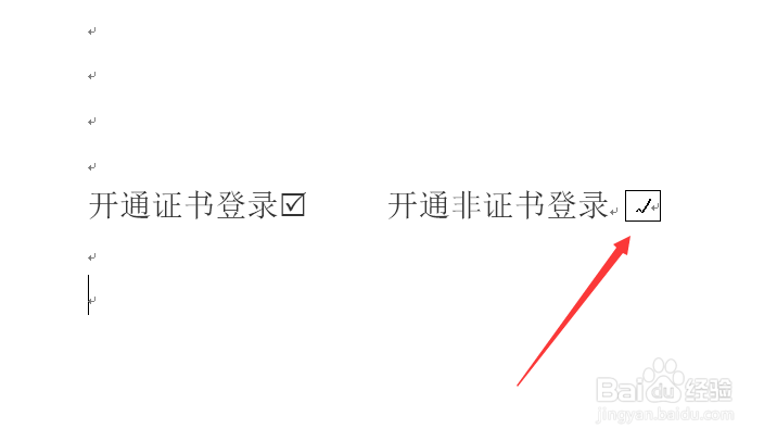 word文档怎样输入带勾的选择框复选框