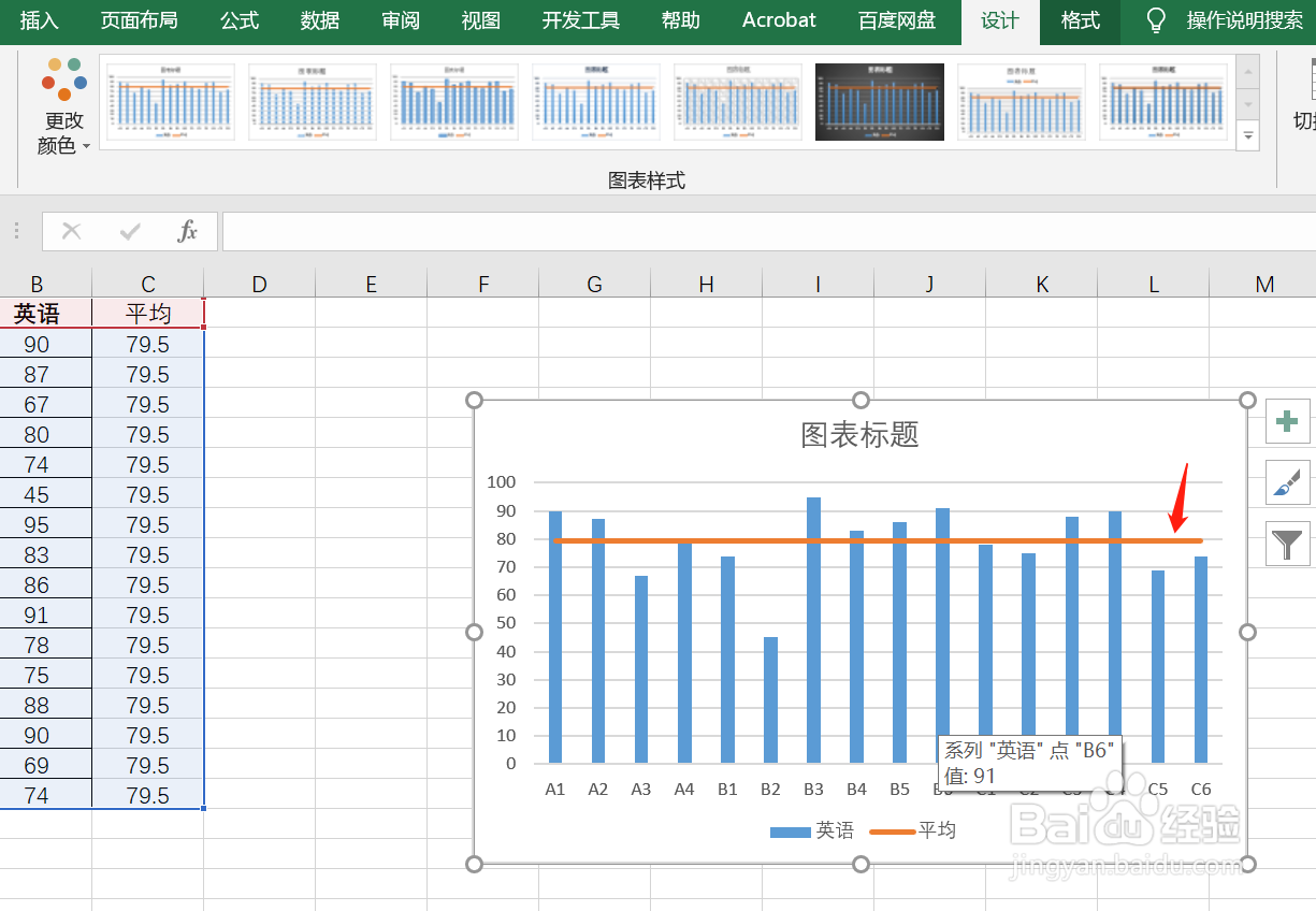 如何在Excel图表中自动绘制参考线