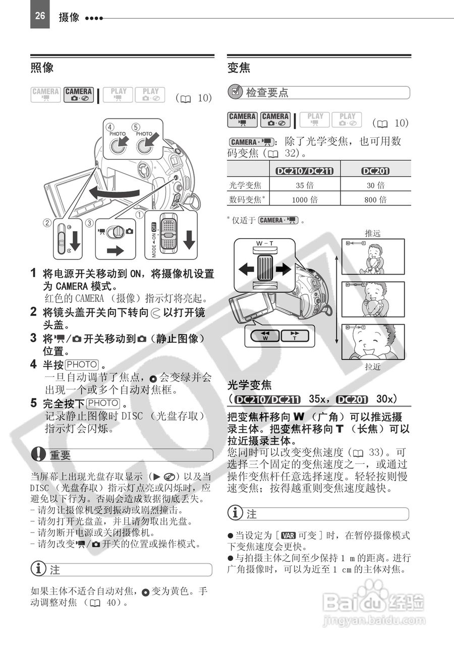 佳能DC210数码摄相机使用说明书:[3]