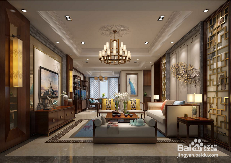 客厅装修,新中式风格4个灵魂标志