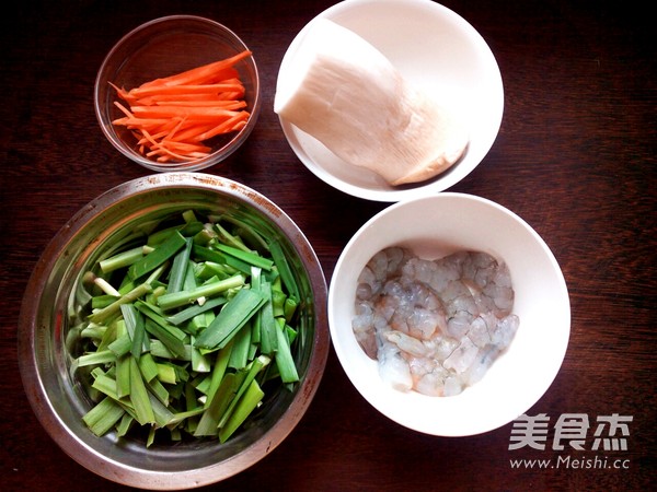 韭菜鲍菇炒虾仁