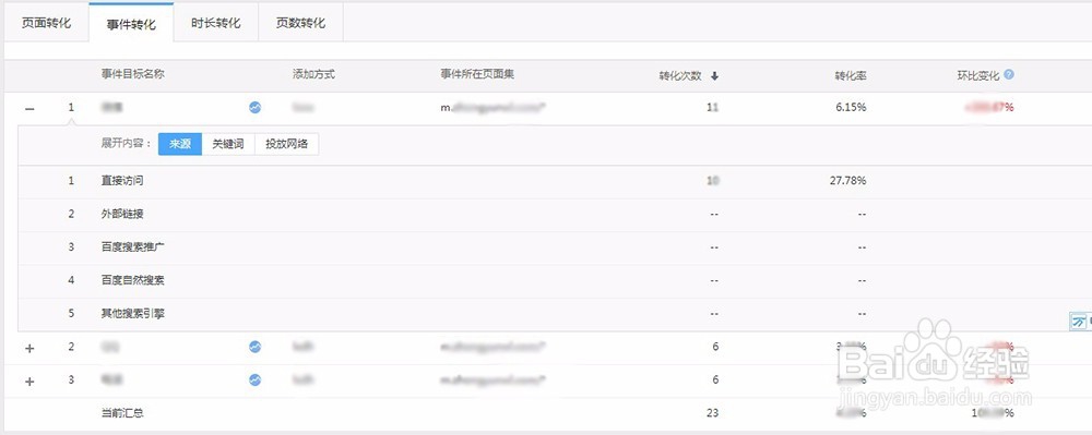 如何查看百度统计事件转化情况