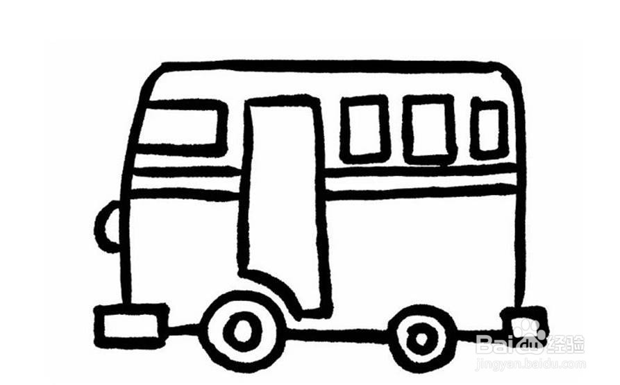 画公交车的儿童卡通简笔画教程