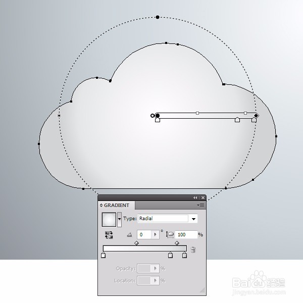 用Ai画玻璃质感云图标