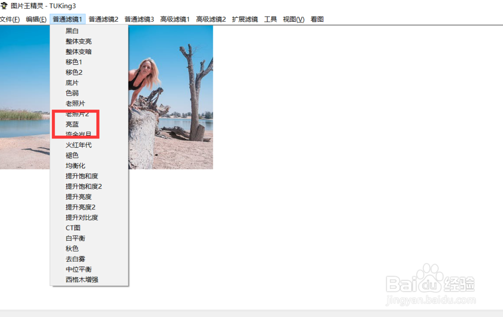 怎么使用图片王精灵的亮蓝滤镜
