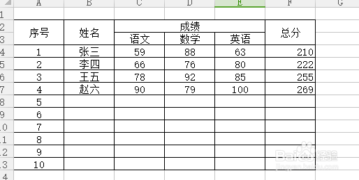 基础的excel表制作