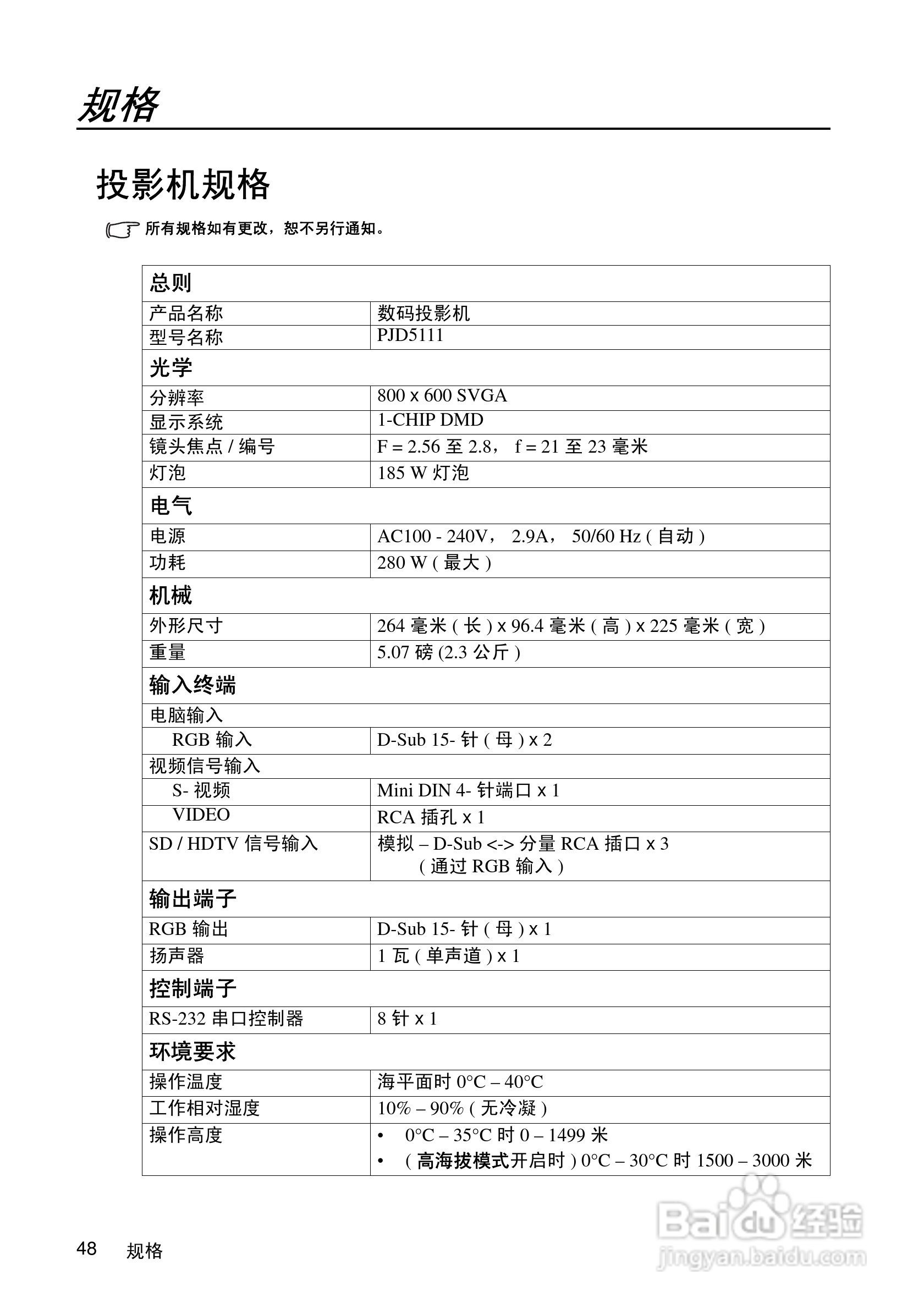 优派PJD5111投影机使用说明书:[6]