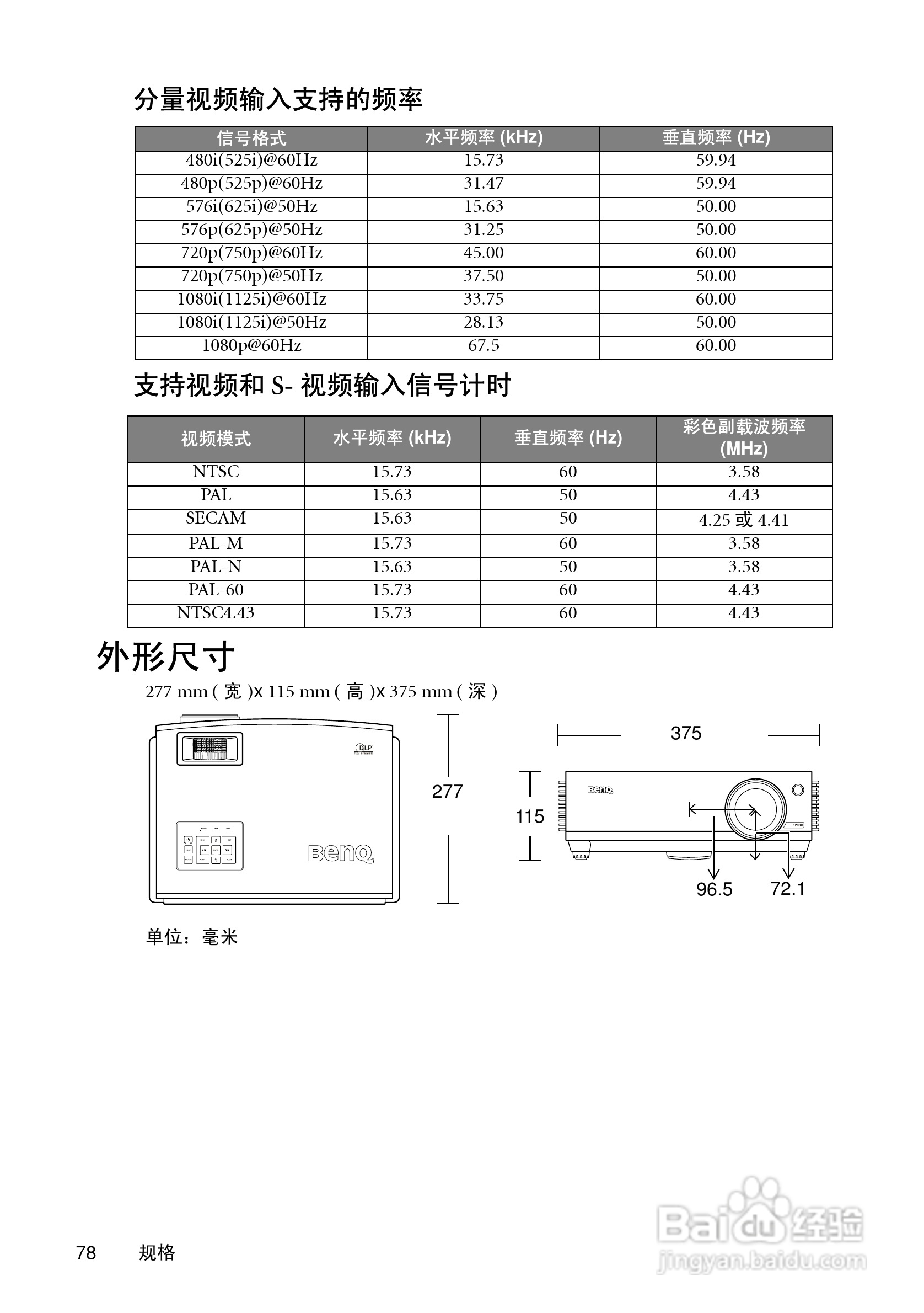 明基SP830投影机使用说明书:[8]