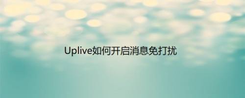 Uplive如何开启消息免打扰