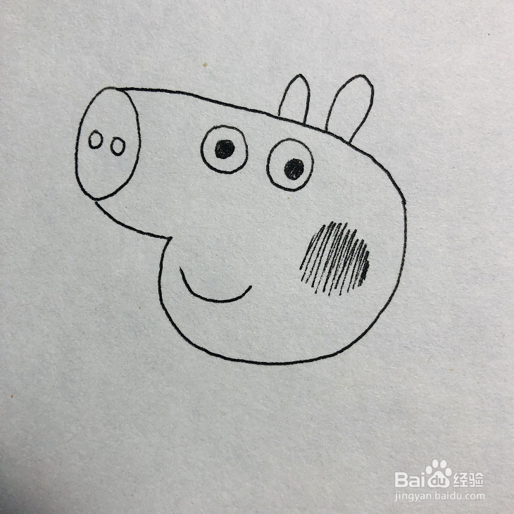 小猪佩奇之乔治玩魔法棒的简笔画画法