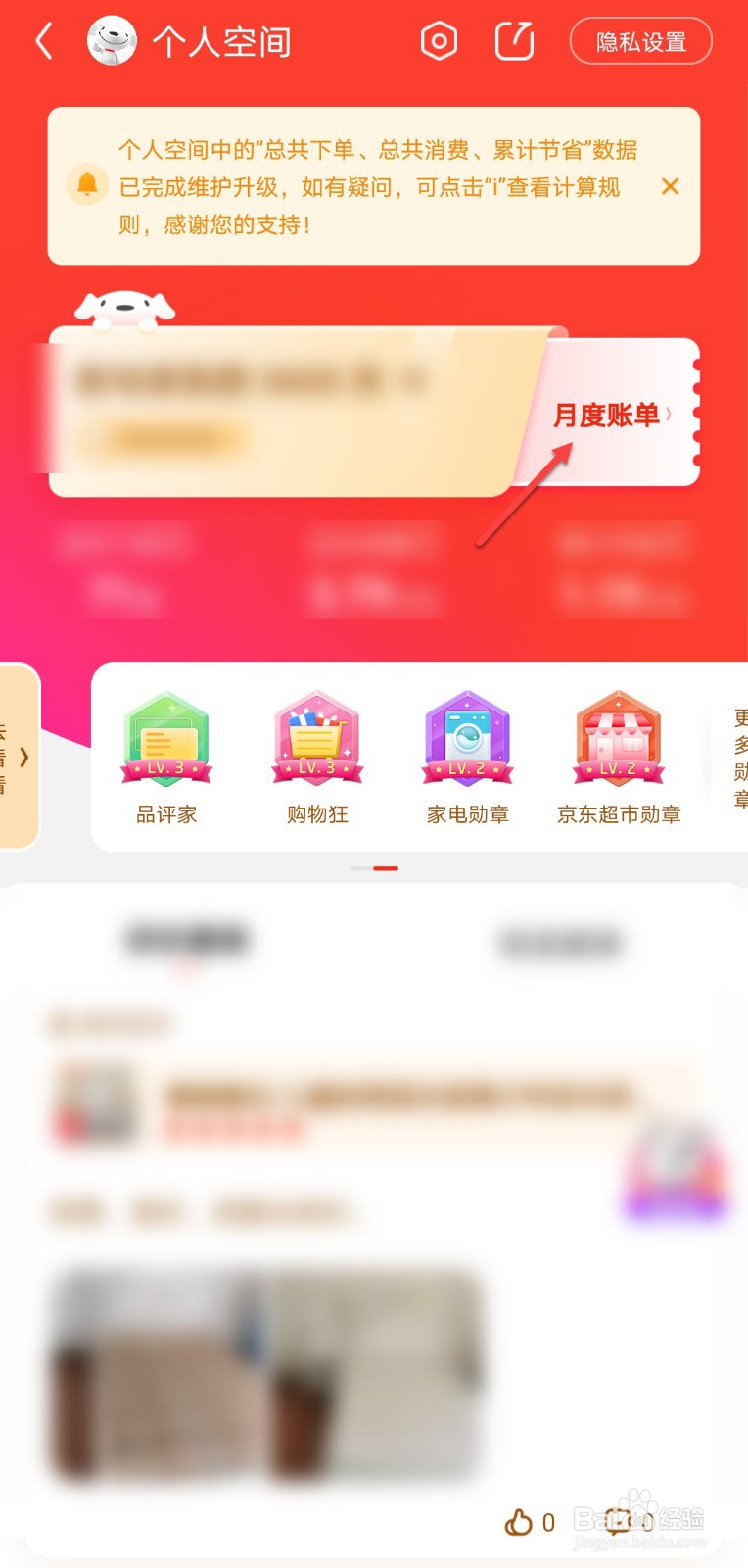 京东怎么查月度账单