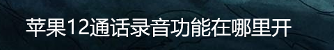 苹果12通话录音功能在哪里开