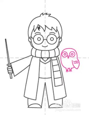 如何画卡通哈利·波特