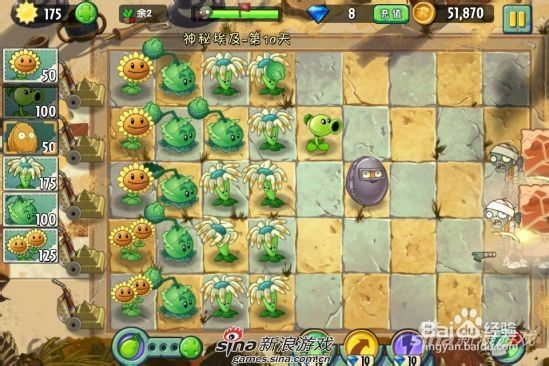 植物大战僵尸2中文版神秘埃及第十关：[1]一星
