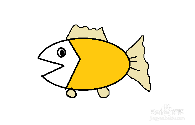 小金鱼的简笔画法