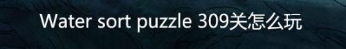 Water sort puzzle 309关怎么玩