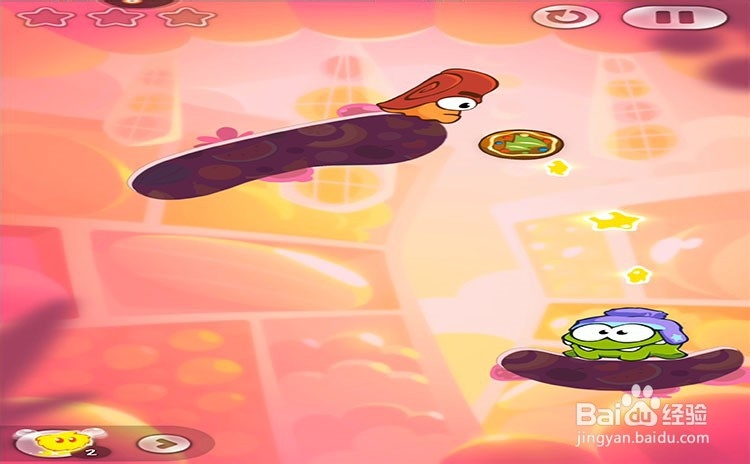 手机游戏割绳子2关卡6-1、关卡6-2三星攻略