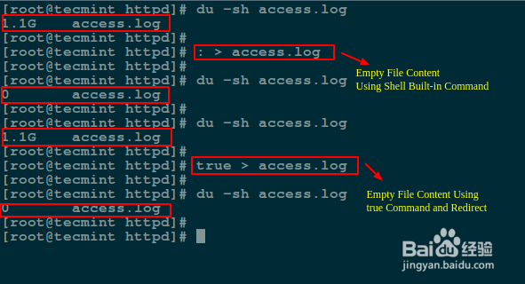 Linux 下清空或删除大文件内容的几种方法