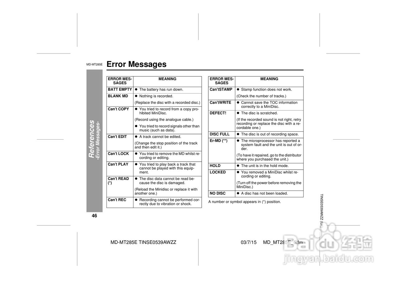 夏普MD-MT285E数码影音使用说明书:[5]