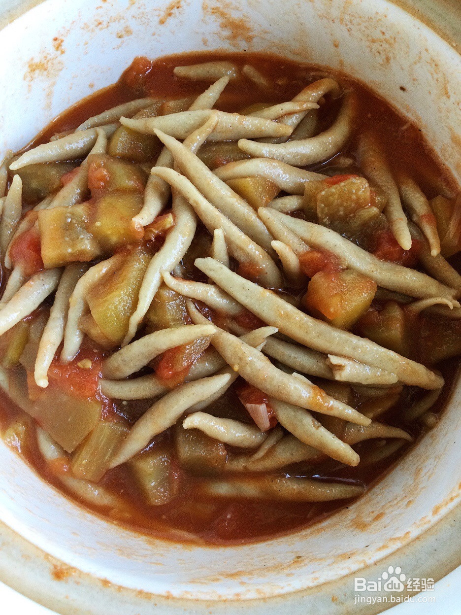 茄丁莜面鱼鱼的做法