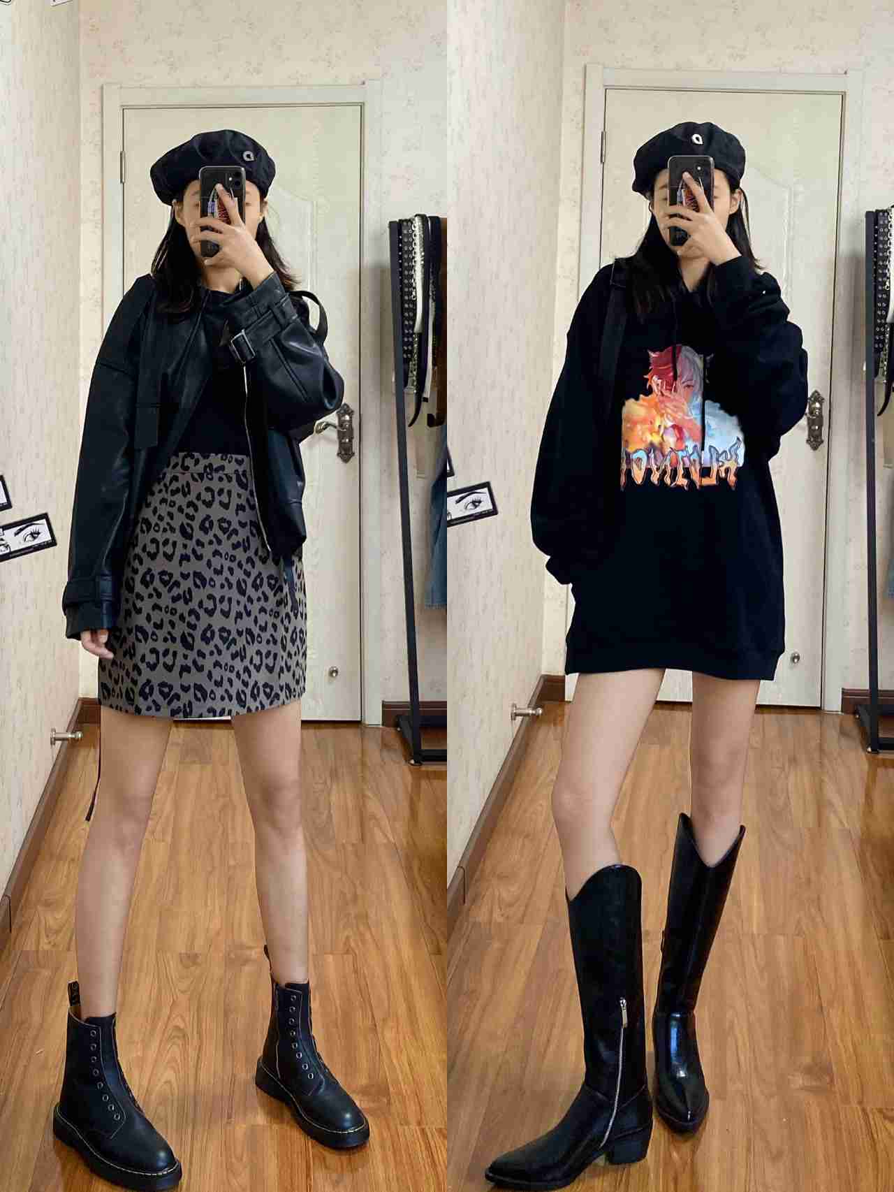 早秋超A女孩黑色系穿搭|小个子显高搭配