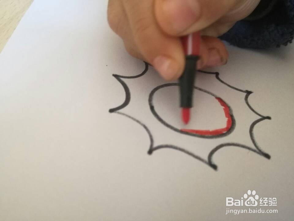 教幼儿画带有光芒的太阳(利用辅助点)