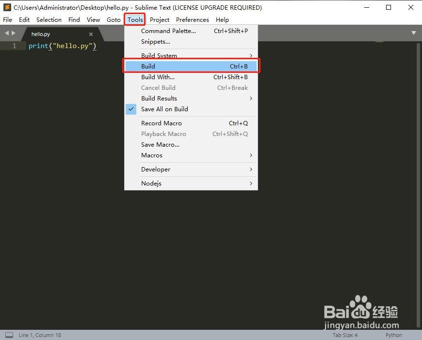 在sublime-text软件上运行python程序的完整教程