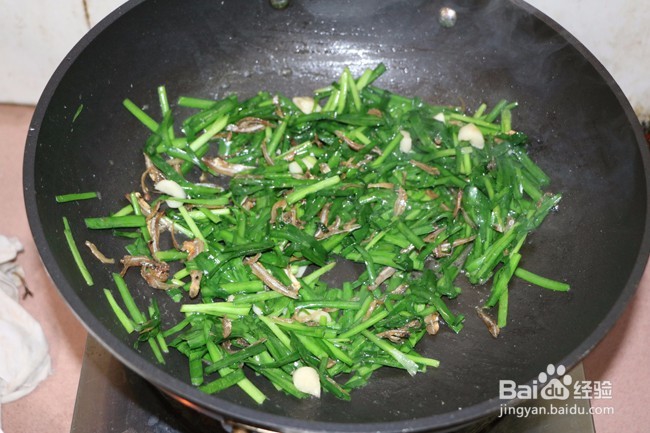 韭菜银鱼,不错的下饭菜