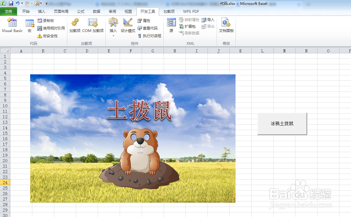 利用VBA代码涂鸦土拨鼠