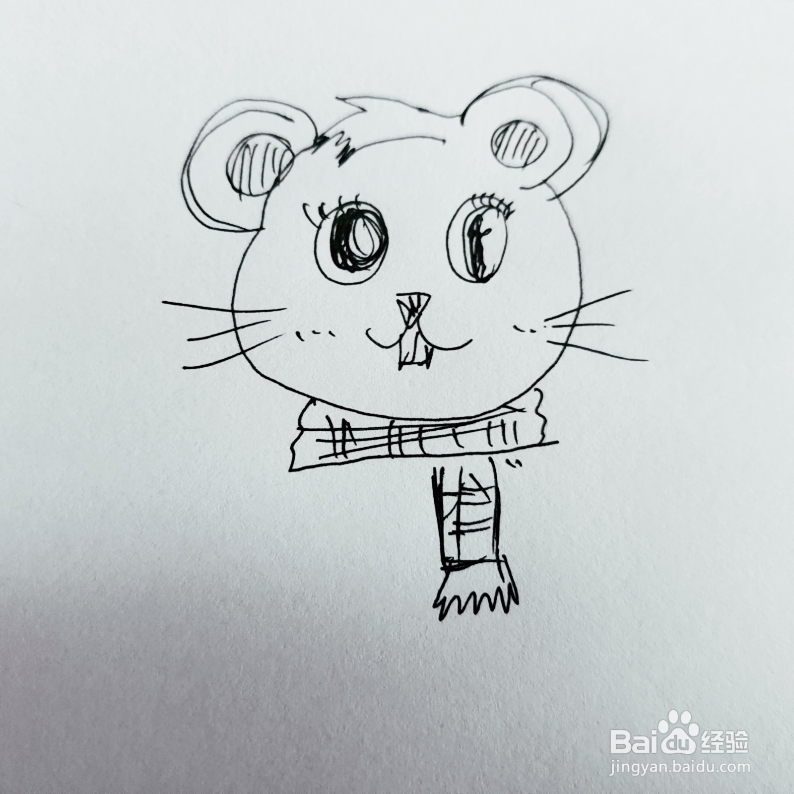 如何来画一只微笑的小老鼠简笔画呢
