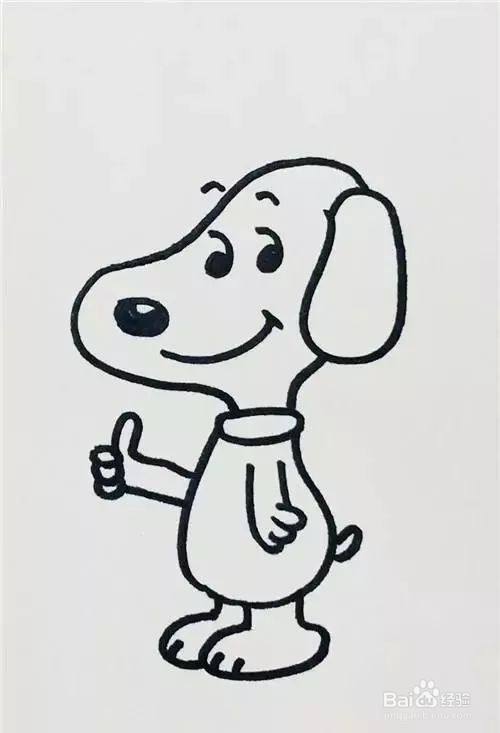怎么画史努比小猎狗
