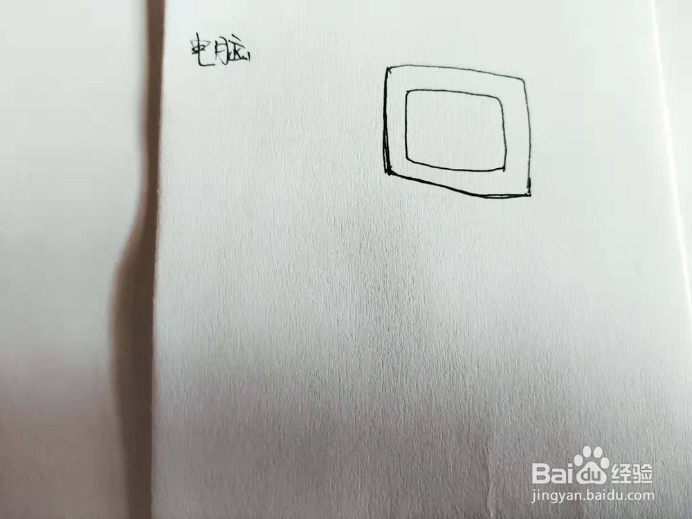 卡通版台式电脑简笔画怎么画呢？