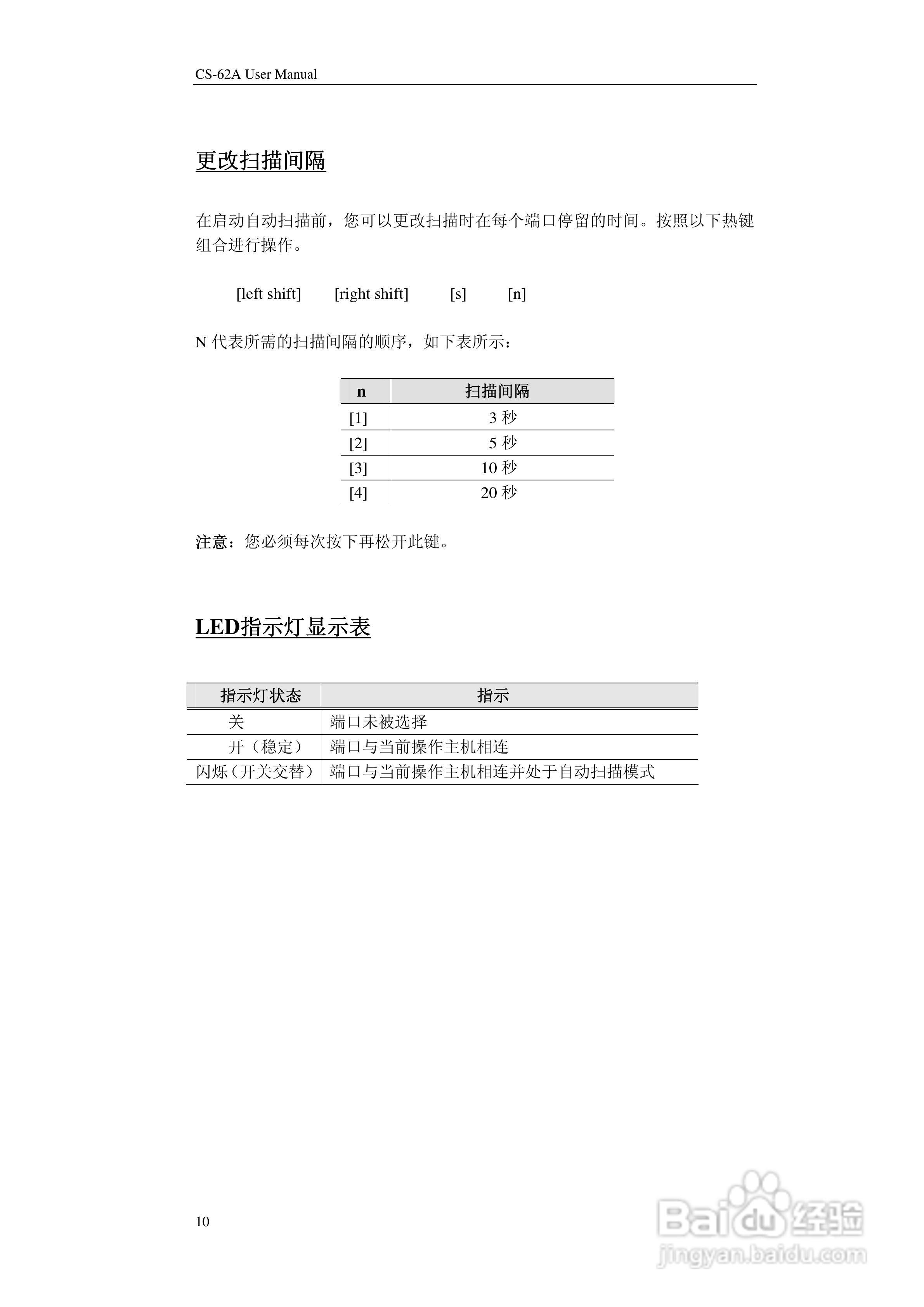 宏正CS62A型多电脑切换器说明书