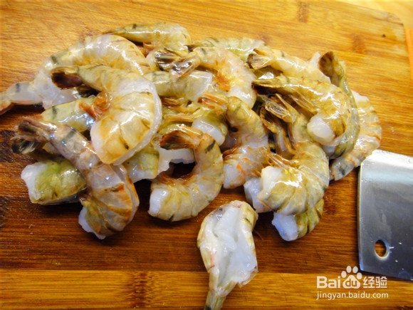 大虎虾圆白菜炒面