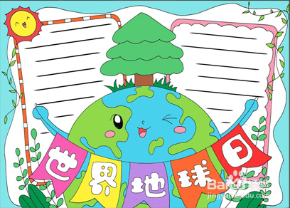 世界地球日手抄报简单又漂亮