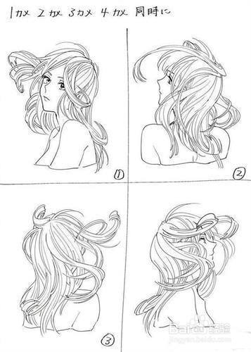 动漫少女的发型怎么画？
