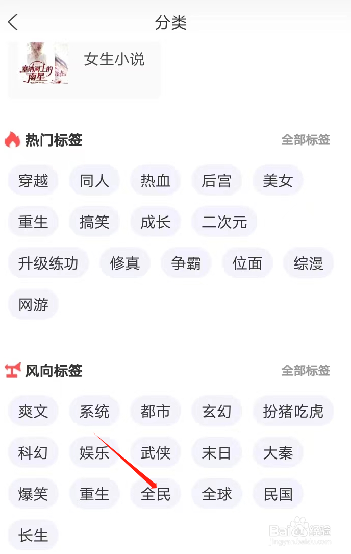 如何在飞卢小说找到全民类小说