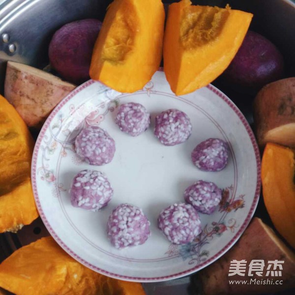 紫薯芝士米球