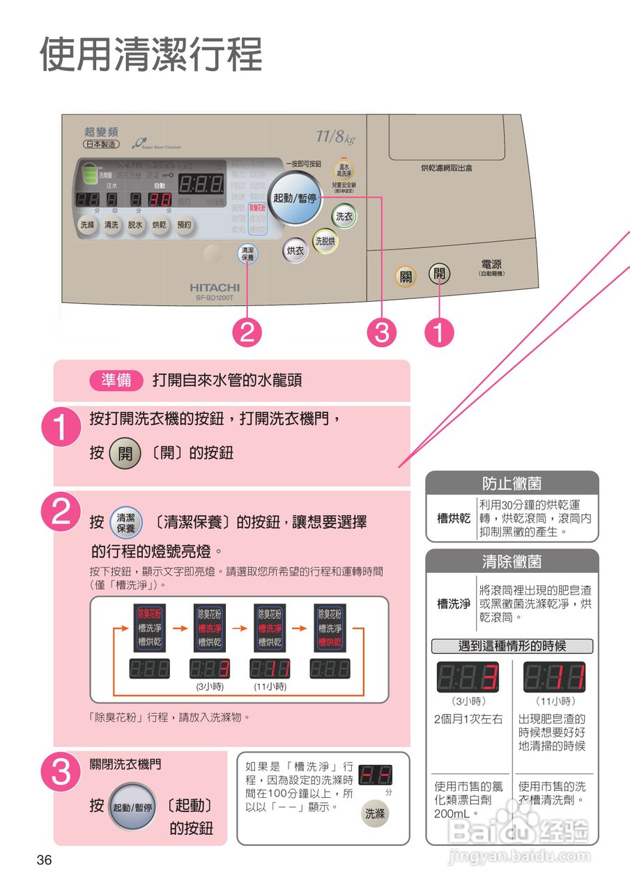 日立SF-BD1200T洗衣机使用说明书:[4]