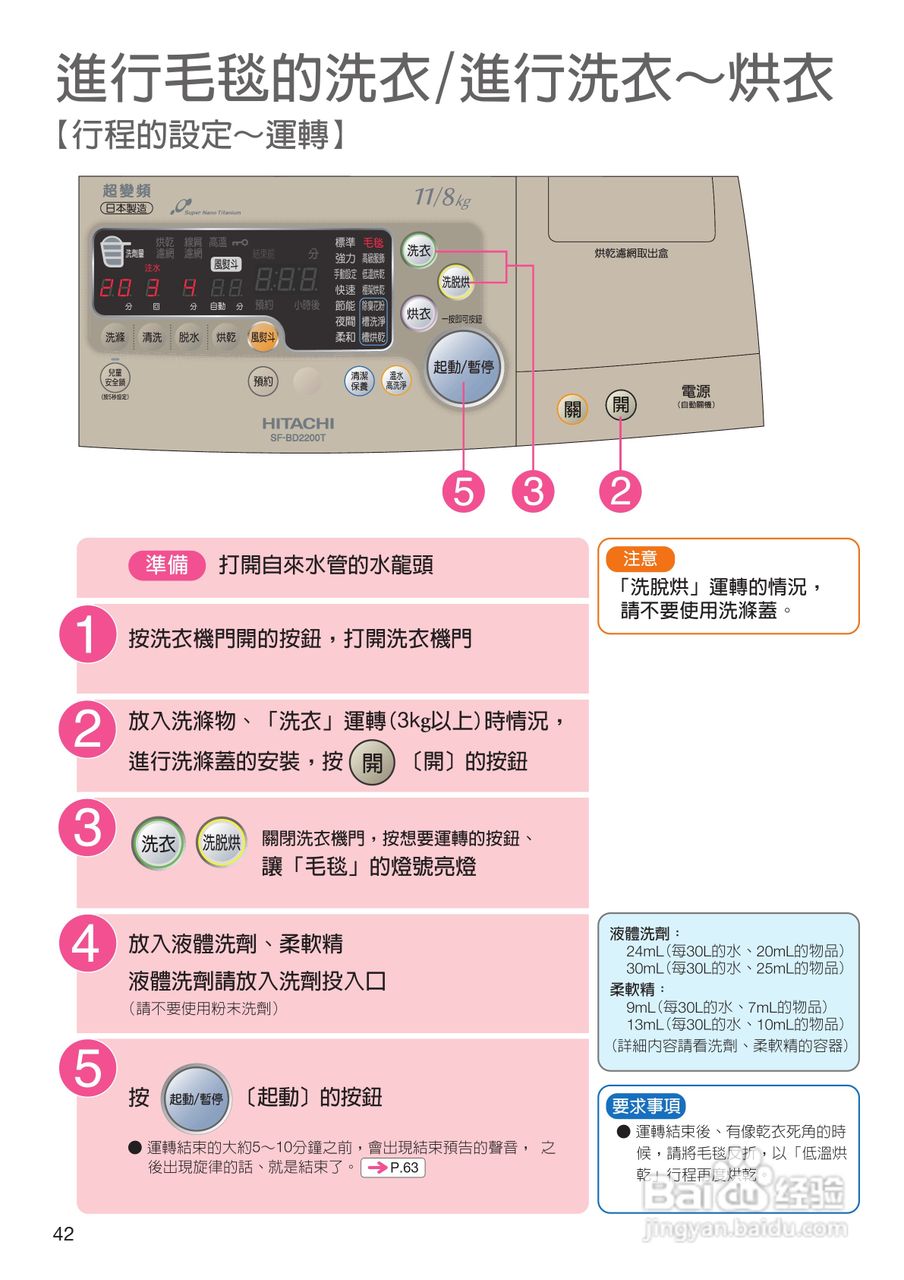 日立SF-BD2200TR洗衣机使用说明书:[5]