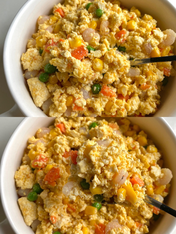 豆腐虾仁伪炒饭