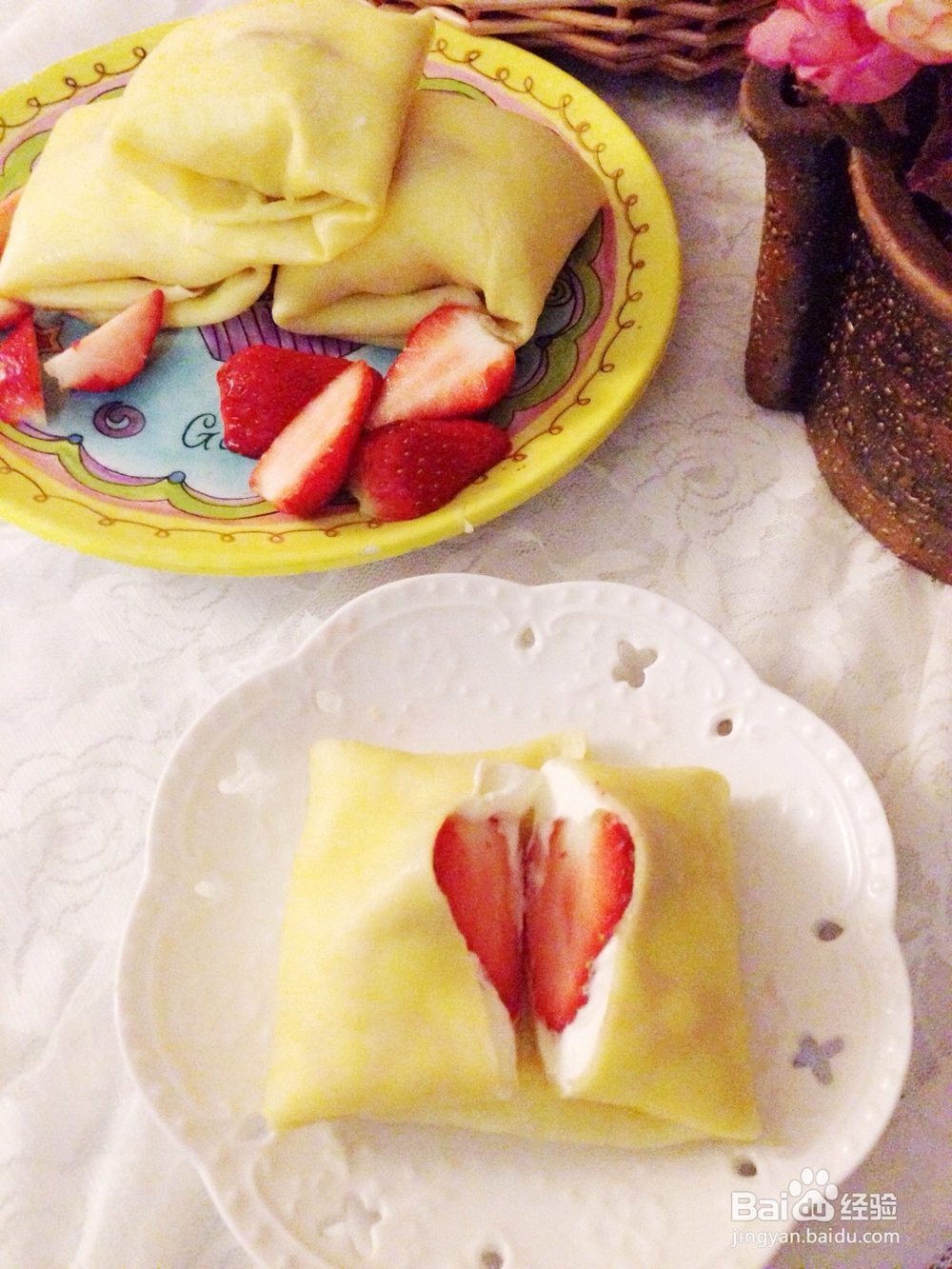 清爽可口草莓班戟小甜点