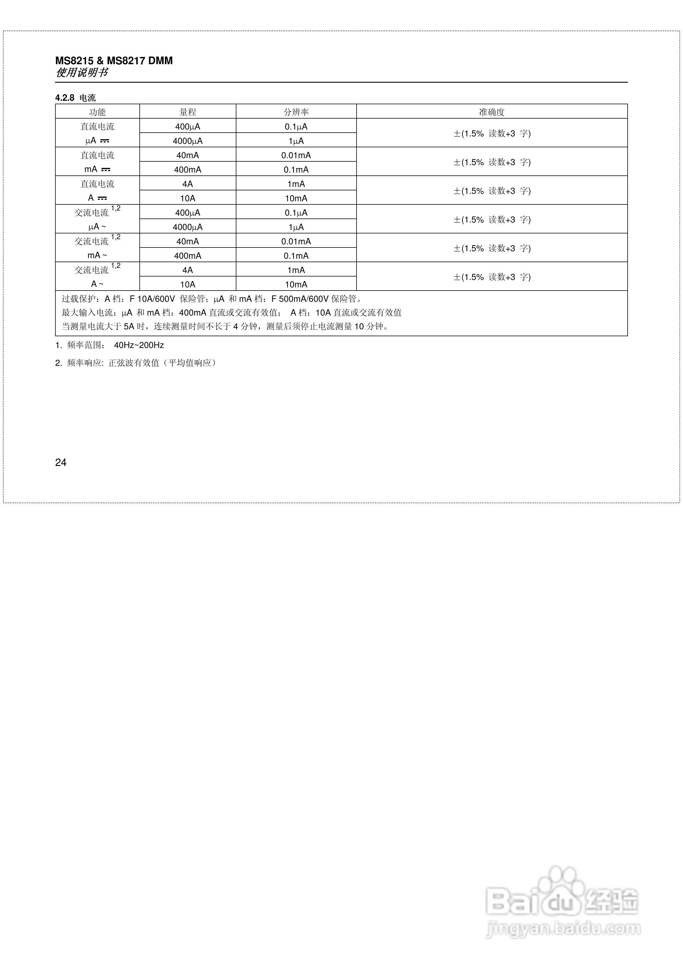 华仪MS8215数字多用表使用说明书:[3]