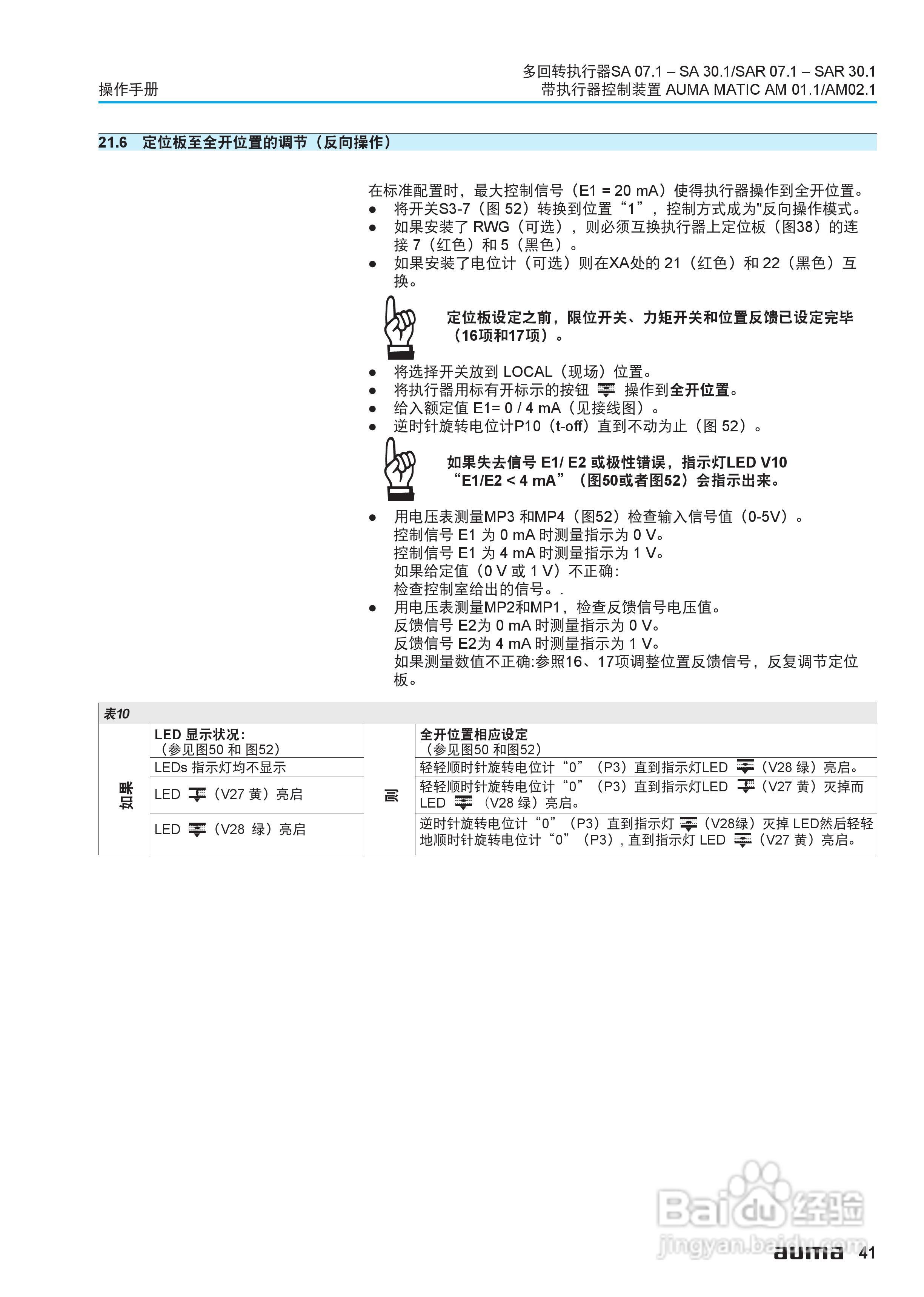 AUMA电动多回转执行器操作说明书:[5]