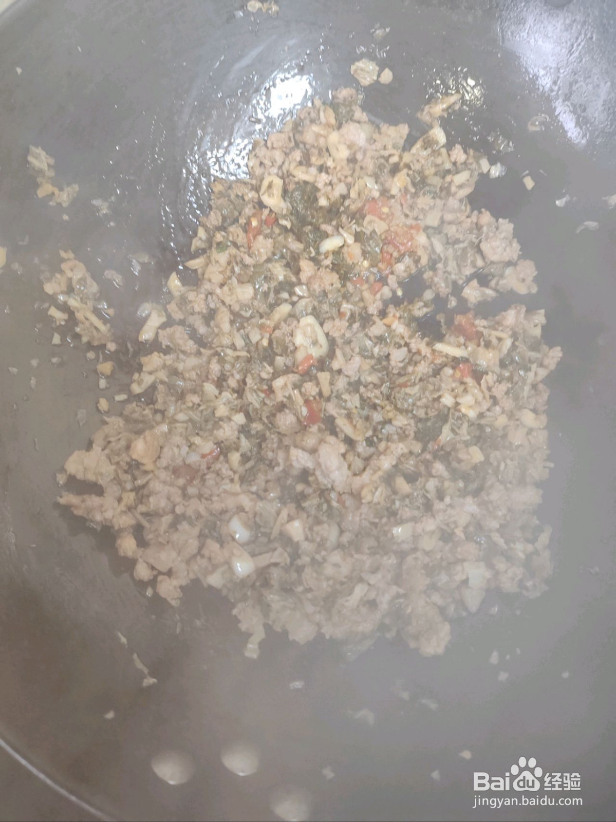 肉沫炒干菜心的做法