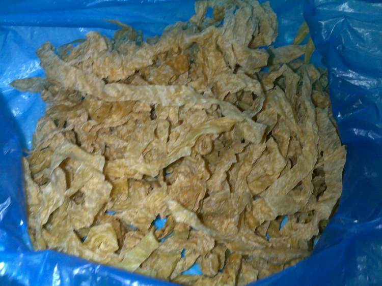 绿色食品,营养美味的蒜苗炒豆腐皮