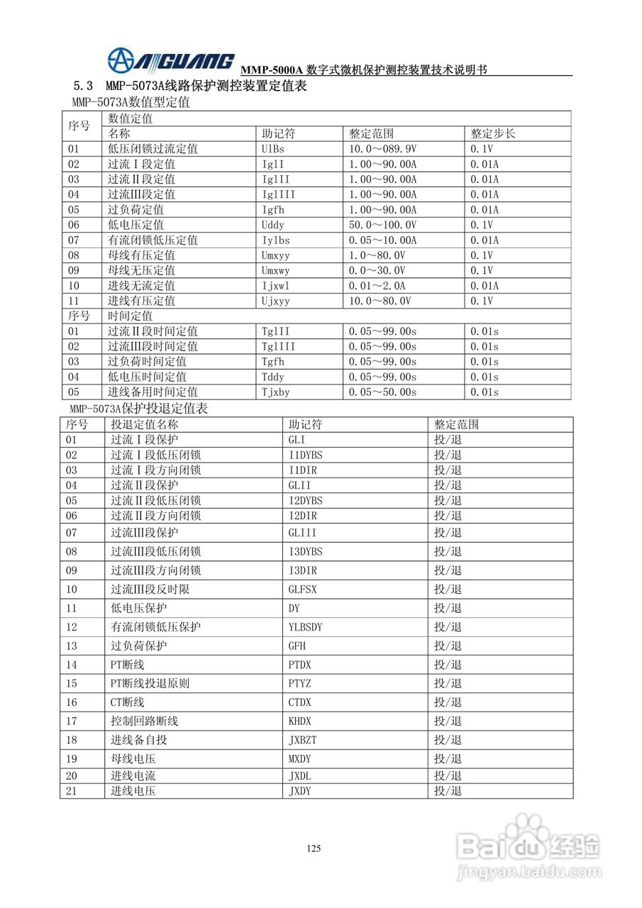 爱光MMP-5076A数字式线路保护测控装置说明书:[3]