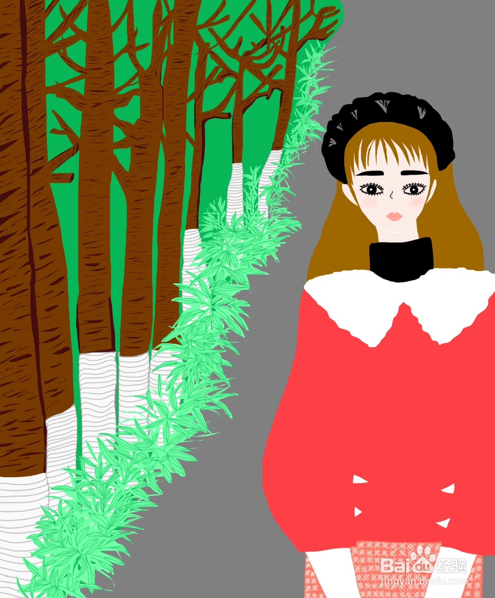 dxdll手绘之散步的女孩