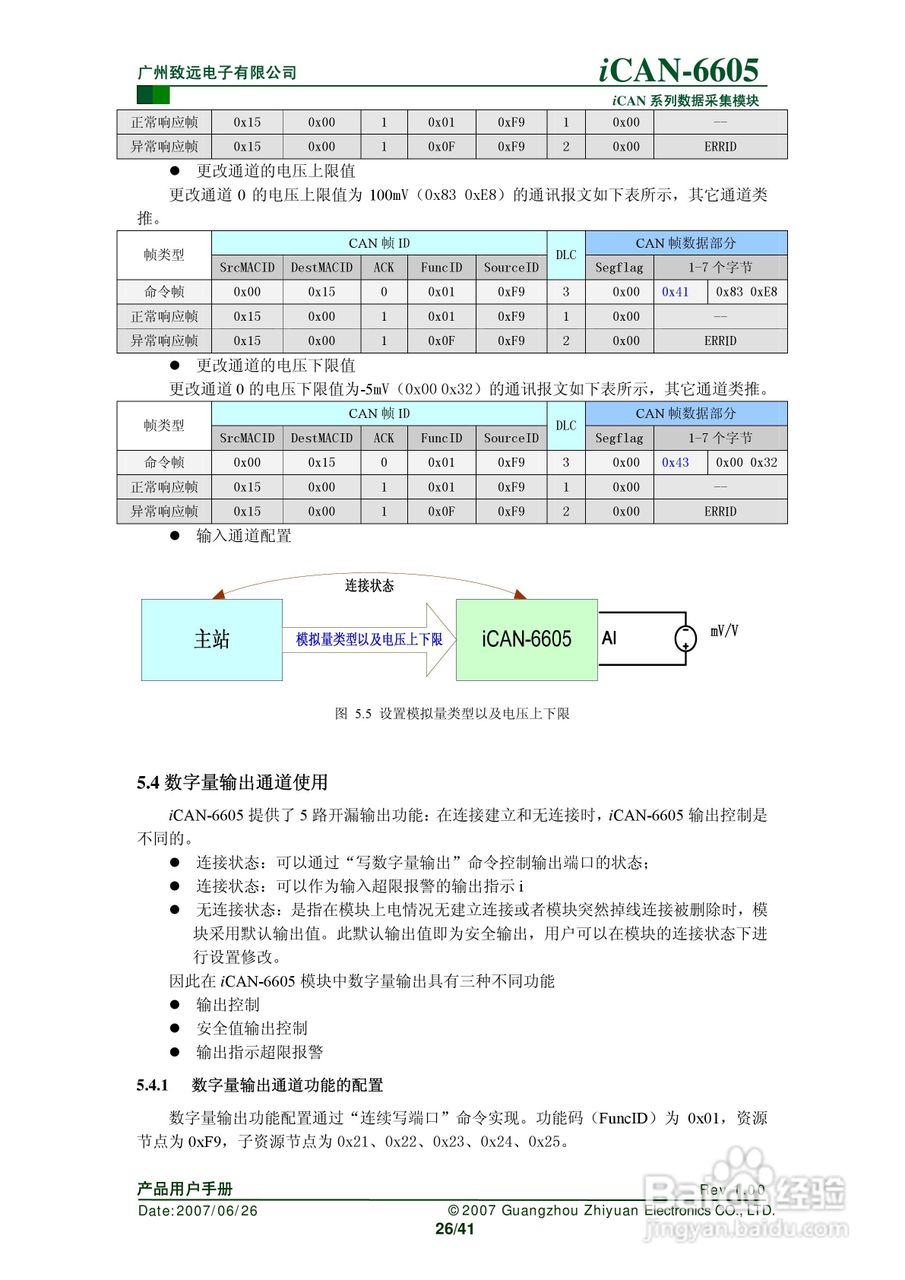 致远电子iCAN-6605 6通道热电偶测温模块用户手册:[3]